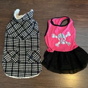 Dog Jacket Sherpa and Pink Tutu Dress Sz L